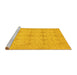 Sideview of Machine Washable Abstract Yellow Modern Rug, wshabs3651yw