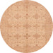 Round Abstract Mango Orange Modern Rug, abs3651