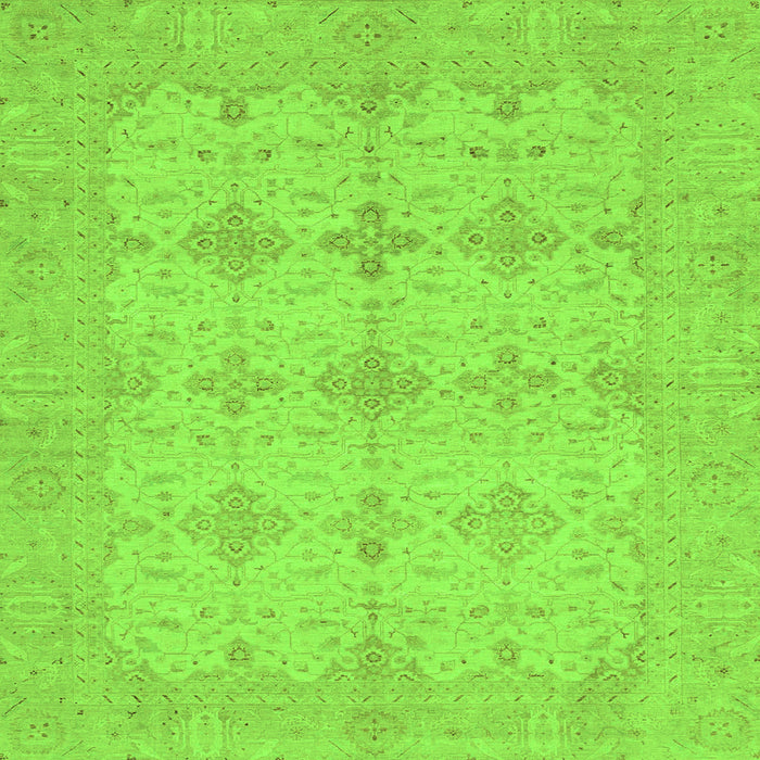 Square Machine Washable Abstract Green Modern Area Rugs, wshabs3651grn
