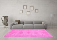 Machine Washable Abstract Pink Modern Rug, wshabs3651pnk