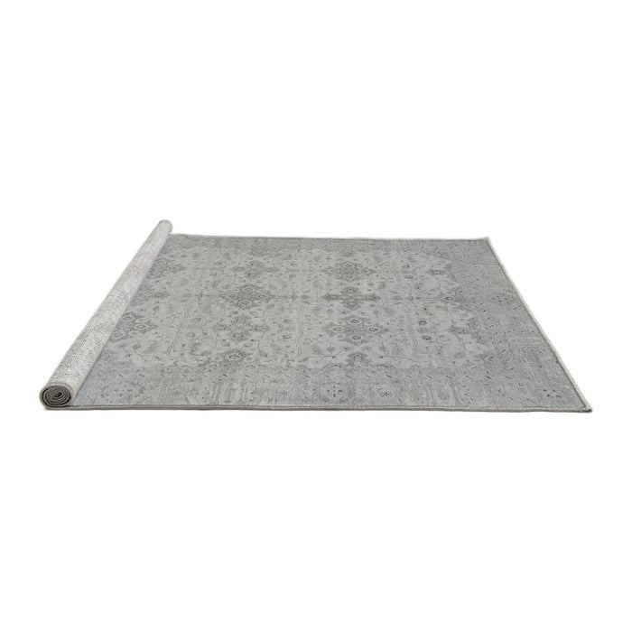 Sideview of Machine Washable Abstract Gray Modern Rug, wshabs3651gry