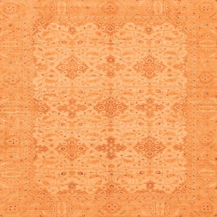 Square Machine Washable Abstract Orange Modern Area Rugs, wshabs3651org
