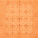 Square Machine Washable Abstract Orange Modern Area Rugs, wshabs3651org