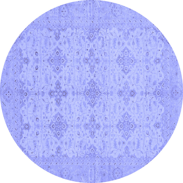 Round Machine Washable Abstract Blue Modern Rug, wshabs3651blu