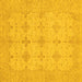 Square Abstract Yellow Modern Rug, abs3651yw