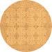 Round Abstract Brown Modern Rug, abs3651brn