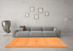 Machine Washable Abstract Orange Modern Area Rugs in a Living Room, wshabs3651org