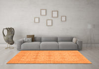 Machine Washable Abstract Orange Modern Rug, wshabs3651org