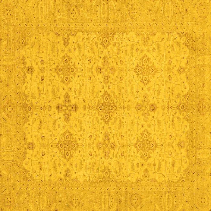 Square Machine Washable Abstract Yellow Modern Rug, wshabs3651yw