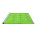 Sideview of Machine Washable Abstract Green Modern Area Rugs, wshabs3651grn