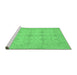 Sideview of Machine Washable Abstract Emerald Green Modern Area Rugs, wshabs3651emgrn