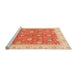 Sideview of Machine Washable Abstract Orange Red Rug, wshabs3652