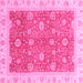 Square Oriental Pink Traditional Rug, abs3652pnk