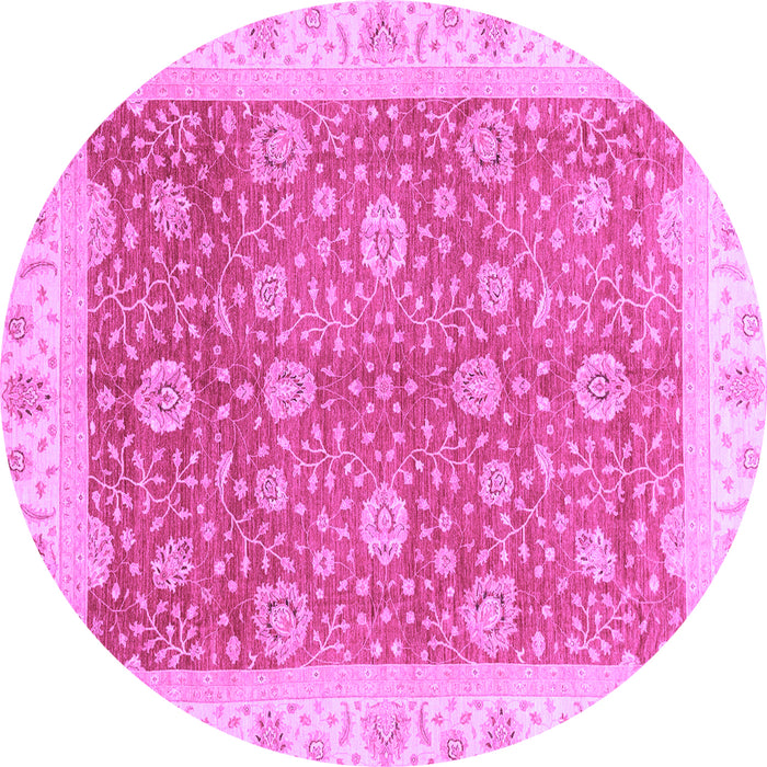 Round Oriental Purple Traditional Rug, abs3652pur