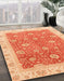 Machine Washable Abstract Orange Red Rug in a Family Room, wshabs3652