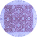 Round Oriental Blue Traditional Rug, abs3652blu