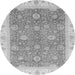 Round Oriental Gray Traditional Rug, abs3652gry