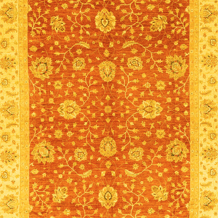 Machine Washable Oriental Yellow Traditional Rug, wshabs3652yw
