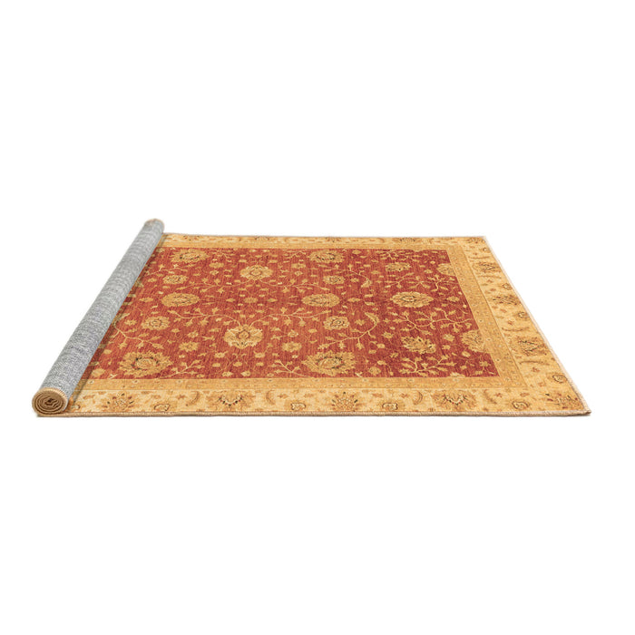 Sideview of Machine Washable Oriental Brown Traditional Rug, wshabs3652brn