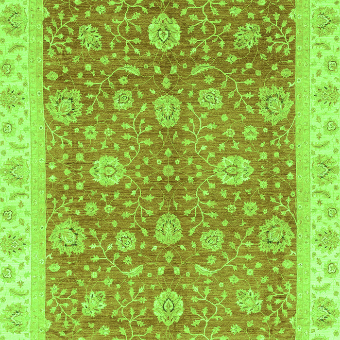 Machine Washable Oriental Green Traditional Area Rugs, wshabs3652grn
