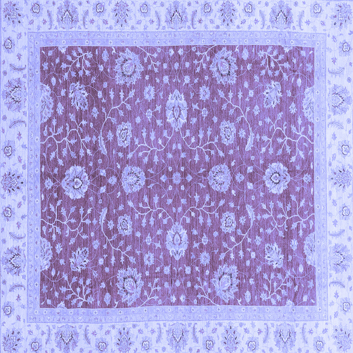 Square Machine Washable Oriental Blue Traditional Rug, wshabs3652blu