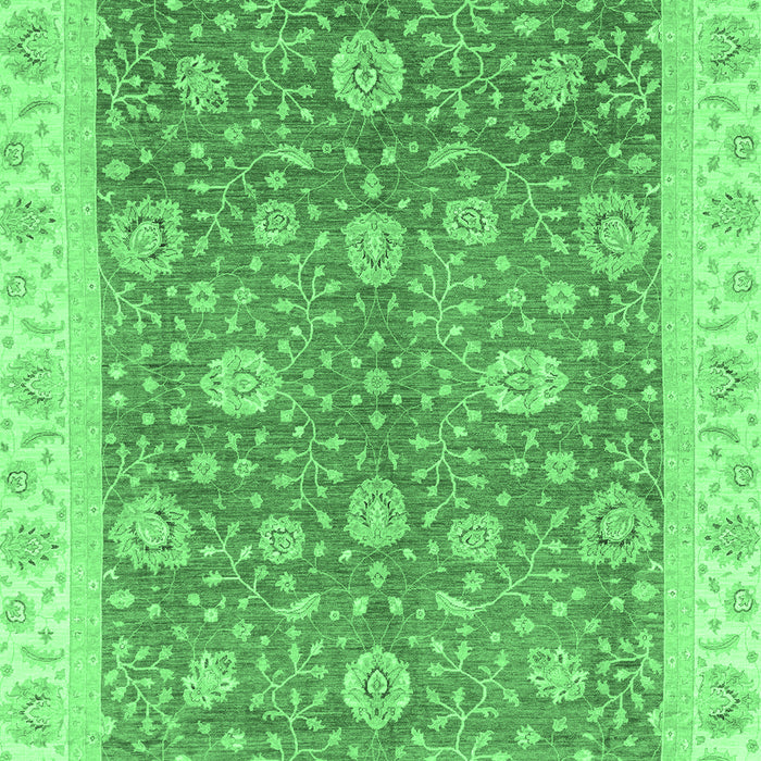 Machine Washable Oriental Emerald Green Traditional Area Rugs, wshabs3652emgrn