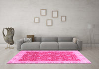 Machine Washable Oriental Pink Traditional Rug, wshabs3652pnk