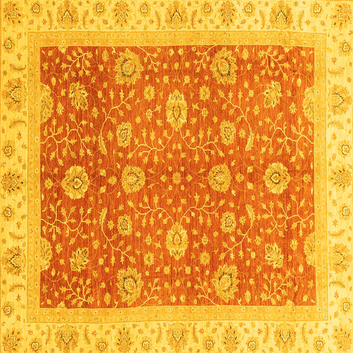 Square Oriental Yellow Traditional Rug, abs3652yw