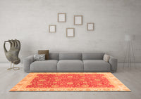 Machine Washable Oriental Orange Traditional Rug, wshabs3652org