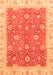 Machine Washable Oriental Orange Traditional Area Rugs, wshabs3652org