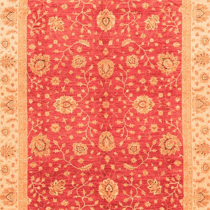 Machine Washable Oriental Orange Traditional Area Rugs, wshabs3652org