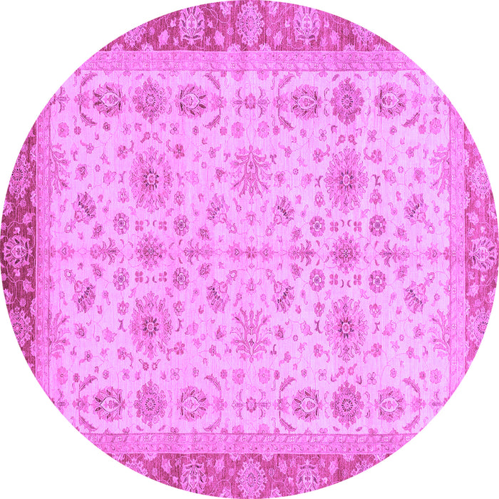 Round Oriental Purple Traditional Rug, abs3653pur