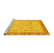 Sideview of Machine Washable Oriental Yellow Traditional Rug, wshabs3653yw