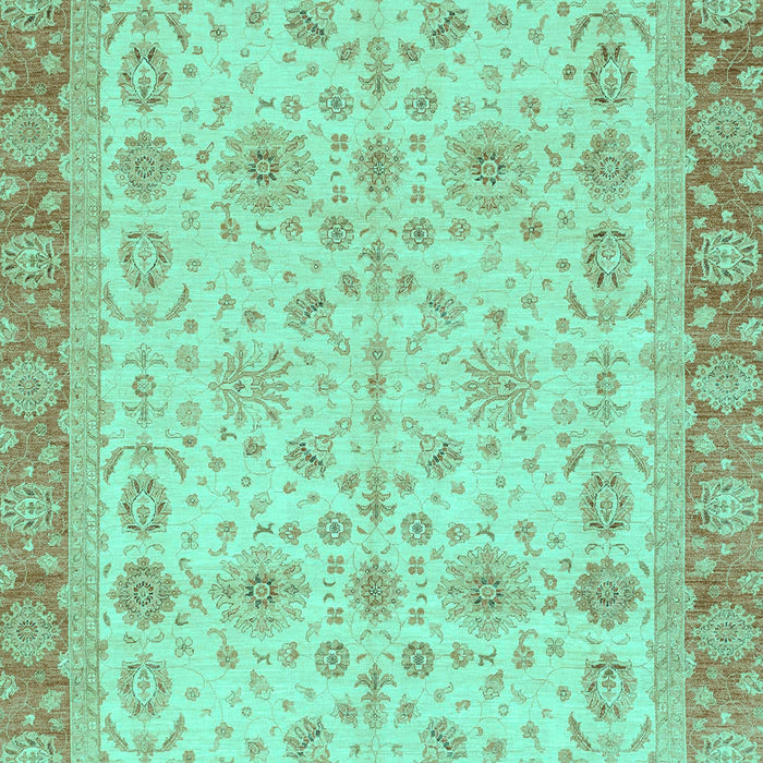 Machine Washable Oriental Turquoise Traditional Area Rugs, wshabs3653turq