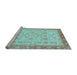 Sideview of Machine Washable Oriental Light Blue Traditional Rug, wshabs3653lblu