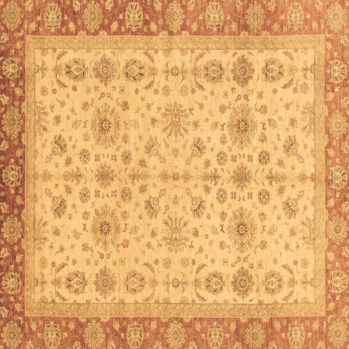 Square Machine Washable Oriental Brown Traditional Rug, wshabs3653brn
