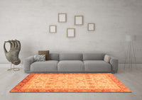 Machine Washable Oriental Orange Traditional Rug, wshabs3653org