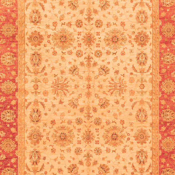 Machine Washable Oriental Orange Traditional Area Rugs, wshabs3653org