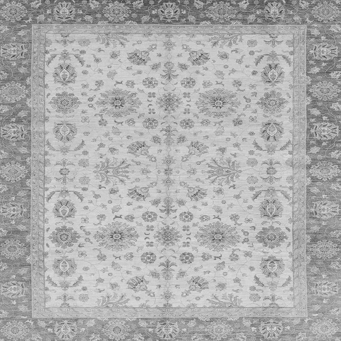 Square Machine Washable Oriental Gray Traditional Rug, wshabs3653gry