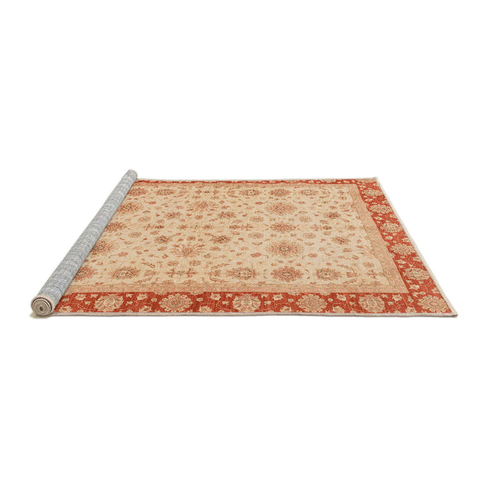 Sideview of Machine Washable Abstract Bright Orange Rug, wshabs3654