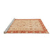 Sideview of Machine Washable Abstract Bright Orange Rug, wshabs3654