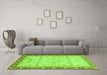 Machine Washable Abstract Green Modern Area Rugs in a Living Room,, wshabs3654grn