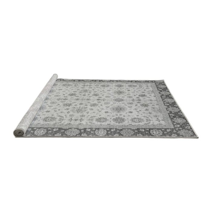 Sideview of Machine Washable Abstract Gray Modern Rug, wshabs3654gry