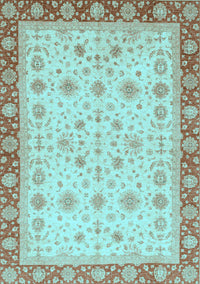 Abstract Light Blue Modern Rug, abs3654lblu