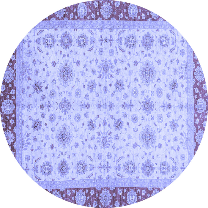 Round Machine Washable Abstract Blue Modern Rug, wshabs3654blu