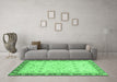 Machine Washable Abstract Emerald Green Modern Area Rugs in a Living Room,, wshabs3654emgrn