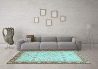 Machine Washable Abstract Light Blue Modern Rug, wshabs3654lblu