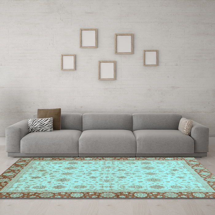 Machine Washable Abstract Light Blue Modern Rug in a Living Room, wshabs3654lblu