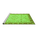 Sideview of Machine Washable Abstract Green Modern Area Rugs, wshabs3654grn