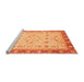 Sideview of Machine Washable Abstract Orange Modern Area Rugs, wshabs3654org